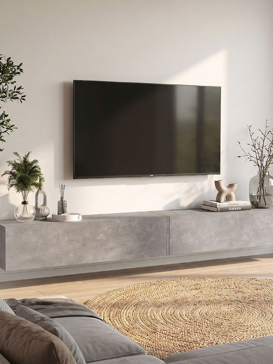 Espanse TV Stand in Metal & Wood Concrete Grey ...