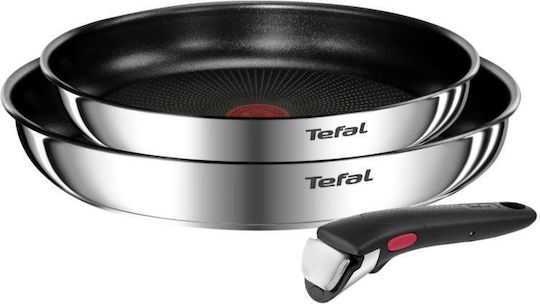 Tefal Ingenio Emotion Σετ Τηγάνια από Ανοξείδωτο Ατσάλι με Αντικολλητική Επίστρωση 3 Σκευών