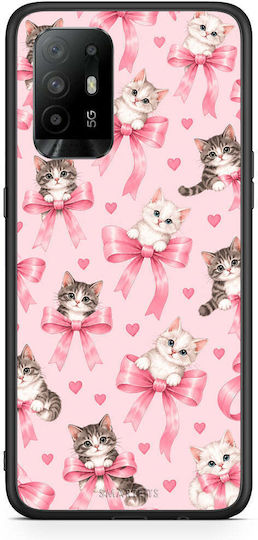 Smartfits Kittens Pink Bows On Pink Oppo A94 5G F19 Pro Reno5 Lite Case