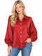 Long Sleeve Women's Shirt Burgundy WC-MM22-0144-27SH-BURGUNDY