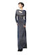 Maxi Βραδινό Φόρεμα Black Silver Silver