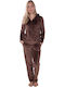 Comfort Winter Women's Brown Pajama Set