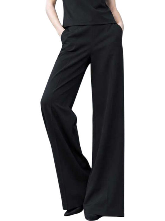 Aggel Pantaloni Dama Din Material Negri Black