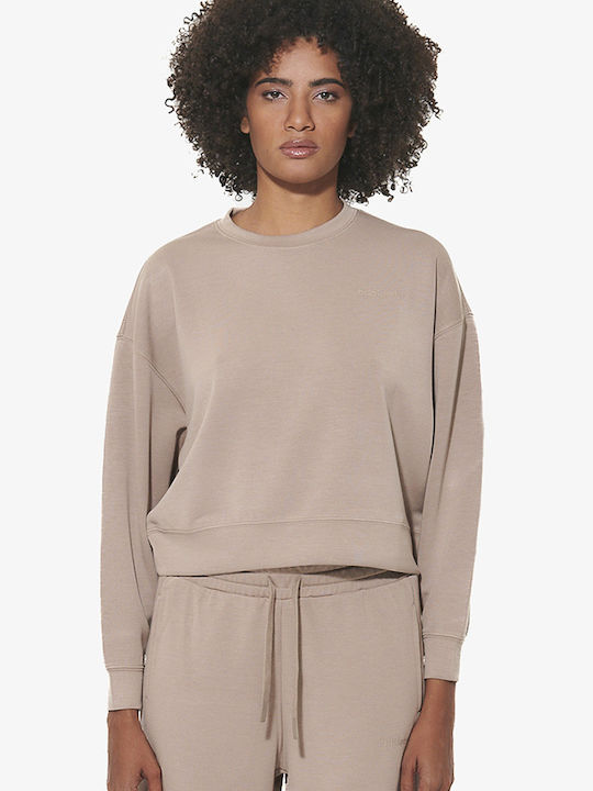 Body Action Gekürztes Damen-Sweatshirt Beige
