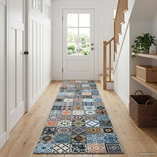 vidaXL Blue Runner Rug 80x250 cm