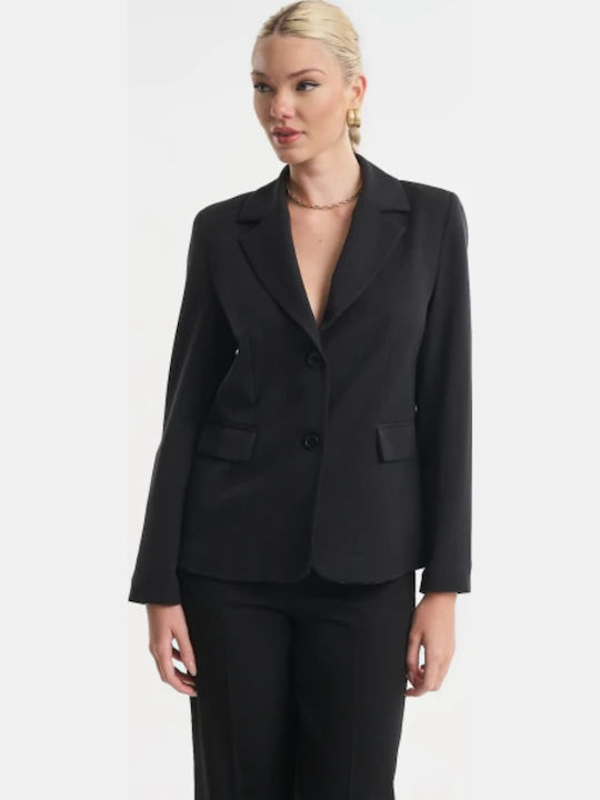 Veto Damen-Kreppblazer Schwarz