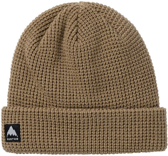 Recycled Waffle Beanie Unisex Knitted Beanie in Beige