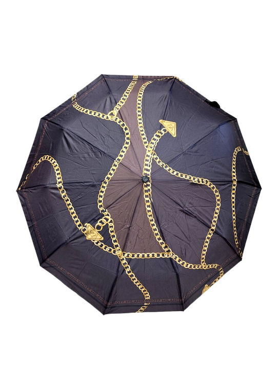 Y Not? Windproof Automatic Compact Brown Rain Umbrella