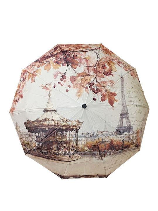 Windproof Automatic Compact Multicolour Rain Umbrella