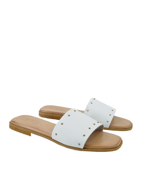 Dermatina 100 Weiße Ledersandalen für Damen
