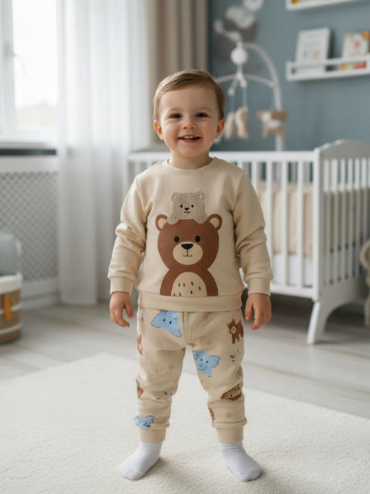 Kinder Jogginganzug-Set mit Sweatshirt in Beige