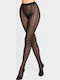 Women's Black Pantyhose with Print