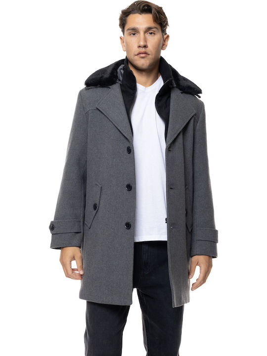Biston Ανδρικό Παλτό Dk Grey