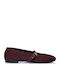 Leder Damen Ballerinas Burgundisch
