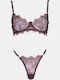Decoro Spitzen-Dessous-Set mit Slip Braun