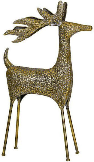 Fylliana Figurină Metalică de Crăciun Cerb Auriu cu Înălțimea de 59 cm