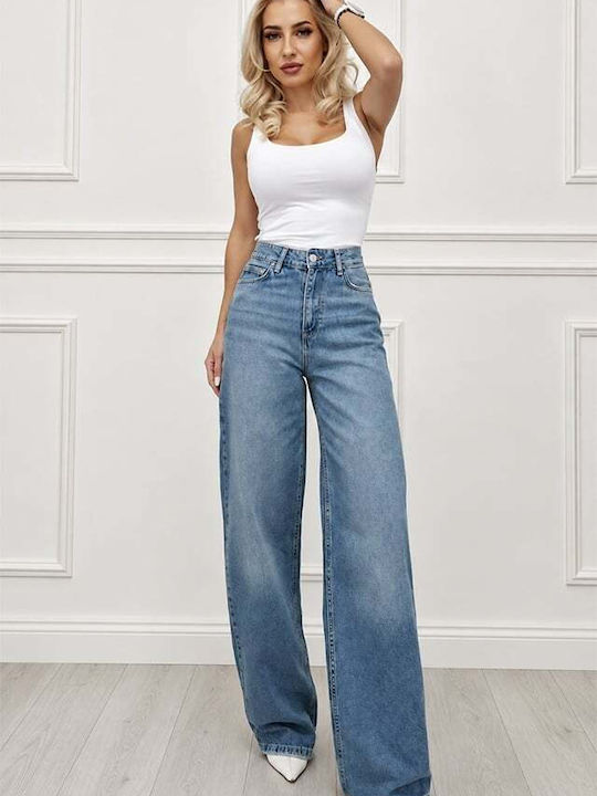 Damenjeans mit hoher Taille und Rissen in Relaxed Passform Damenjeans mit hoher Taille und Rissen in Relaxed Passform