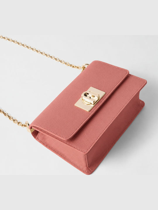 Furla 1927 Дамска Чанта От Естествена Кожа През Рамо / За Рамо Розово Златна Furla 1927 Дамска Чанта От Естествена Кожа През Рамо / За Рамо Розово Златна