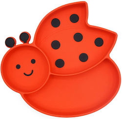 Melii Kids’ Ladybug Food Plate Silicone Red