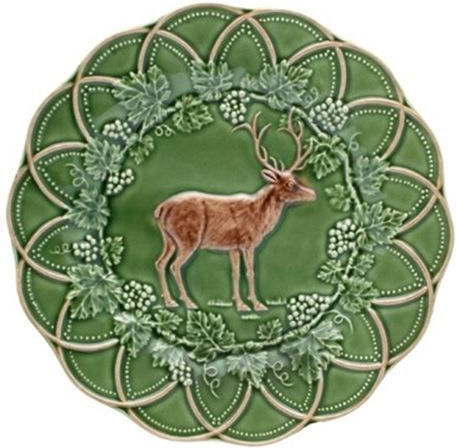 Bordallo Pinheiro Farfurie de Crăciun din Ceramică cu Reni