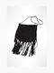 Women's Crossbody Bag Suede with Fringes Black