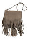 Women's Crossbody Bag in Suede with Fringes Puro