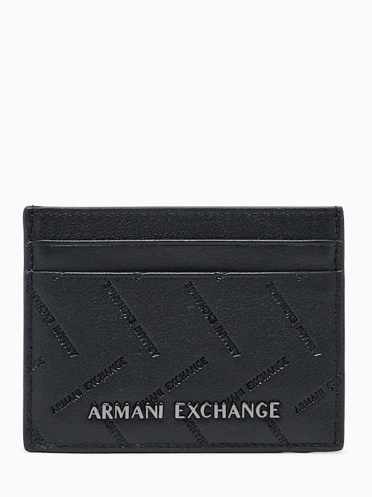 Armani Exchange Portofel Bărbătesc de Piele pentru Carduri Negru
