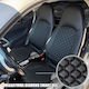 Smart Fortwo 451 2006-2014 Huse Parțiale pentru Scaune Diamond din Piele Sintetică Neagră, Pereche