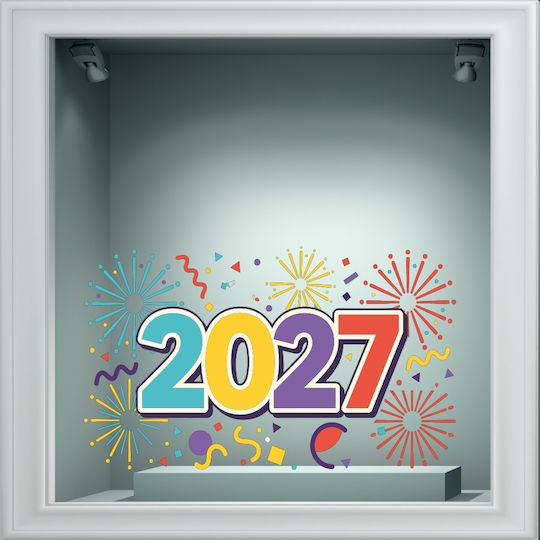 Χριστουγεννιάτικο Αυτοκόλλητο - Happy New Year 35 - 80cm X 48cm