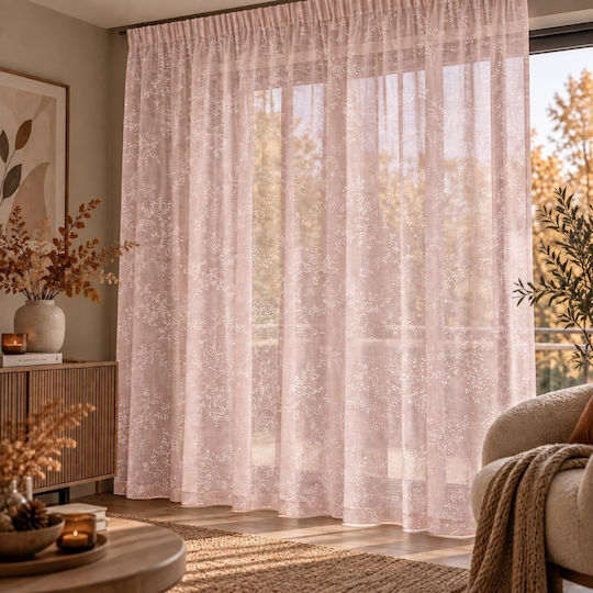 Kraft World Завеса с перделък розова 270x270 см.
