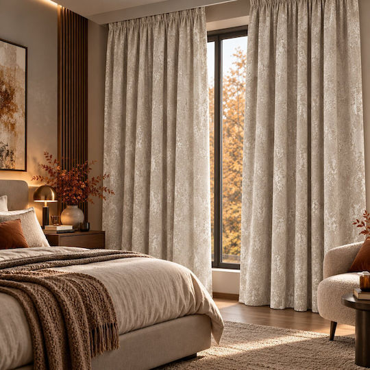 Kraft World Завеса с Перделък в Бежово 270x270 см.