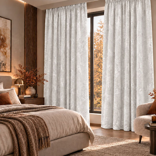 Kraft World Завеса с перделък Бяла 270x270 см