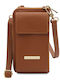 Damenbrieftasche aus Leder in Tabakbraun