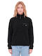 Winter Women's Fleece Top with Zipper Black