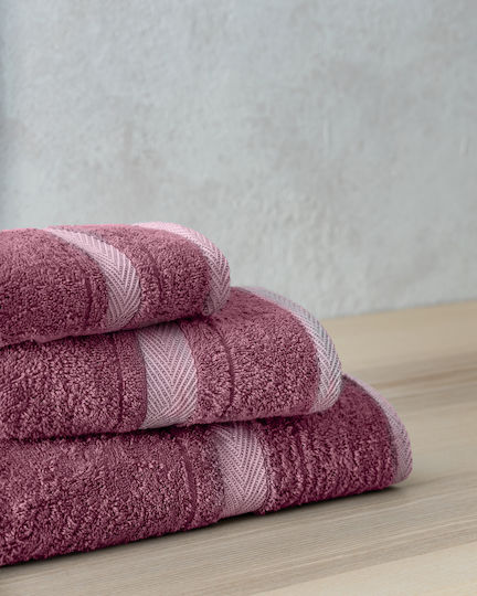 Nima Brick Rose Bath Towel Set 3 pcs
