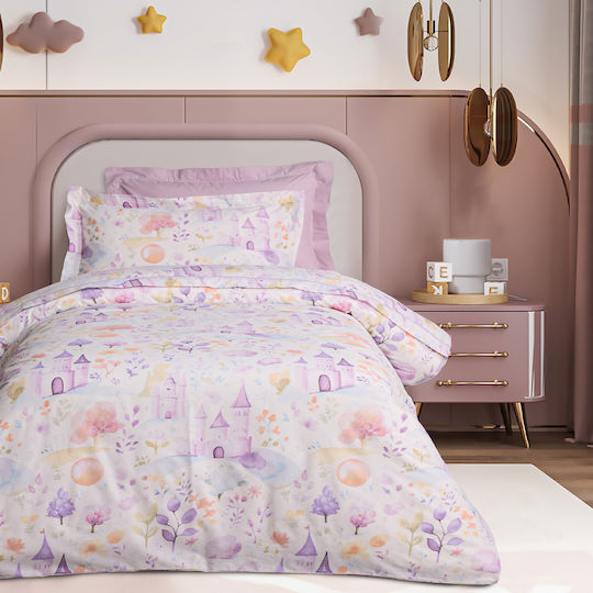 Das Home Σετ Μονά με Λάστιχο Lilac 170x260cm