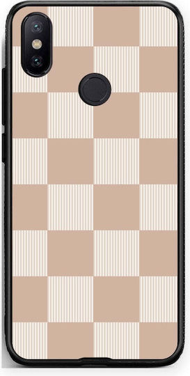 Smartfits Latte Cream Gestreifte Karos Xiaomi Mi A2 Hülle