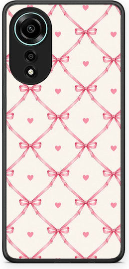 Smartfits Pink Bow Lattice Hearts On Cream Oppo A78 4g Θήκη