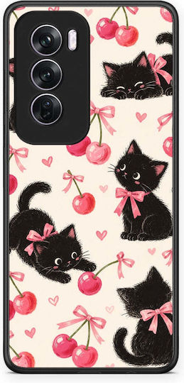 Smartfits Black Kittens Cherries On Cream Oppo Reno12 Pro Case