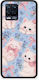 Smartfits White Kittens Blue Flowers Large Realme 8 8 Pro Θήκη