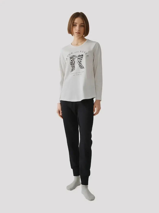 Minerva Winterliches Damen-Pyjama-Set aus Baumw...