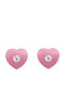 9K Gold Earrings Pink Hearts Zircon Sk3134