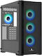 Purifier V2 Mesh Gaming Midi Tower Computer Case with Side Window and ARGB Lighting Black