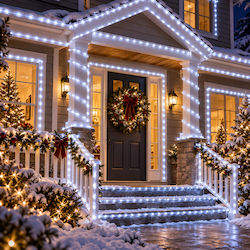 Christmas Tube Light with 600 Cold White Bulbs 30m Christmas Tube Light with 600 Cold White Bulbs 30m