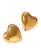 Steel Earrings Smooth Heart Shape Gold