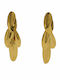 Steel Earrings Petal Layered Design Gold