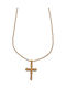 Women's Cross in Gold-Plated Steel with Chain