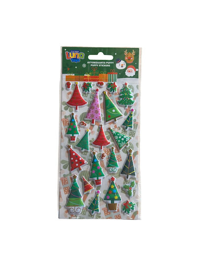 Luna Christmas Stickers with Puffy Tree Pattern