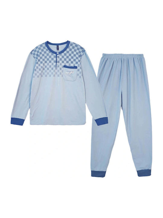 Ustyle Winterpyjama für Herren Hellblau