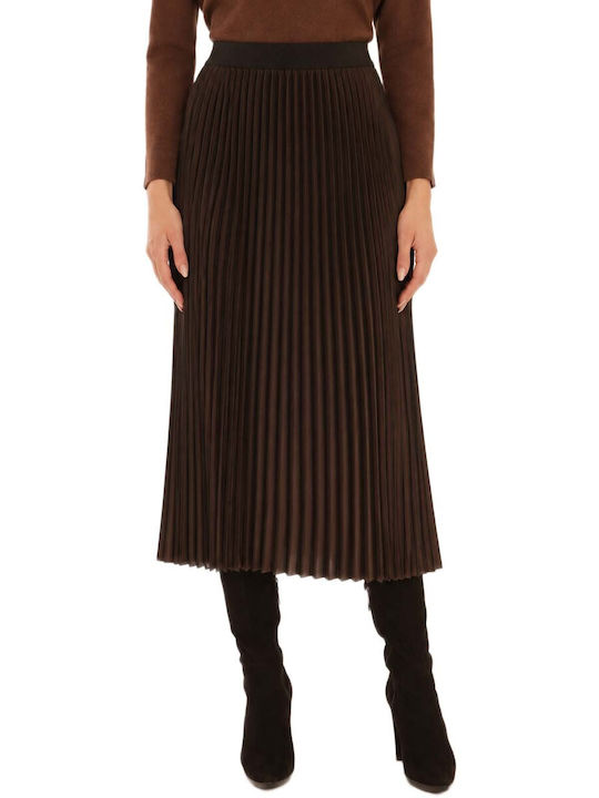 Pomodoro Pleated Skirt Chestnut